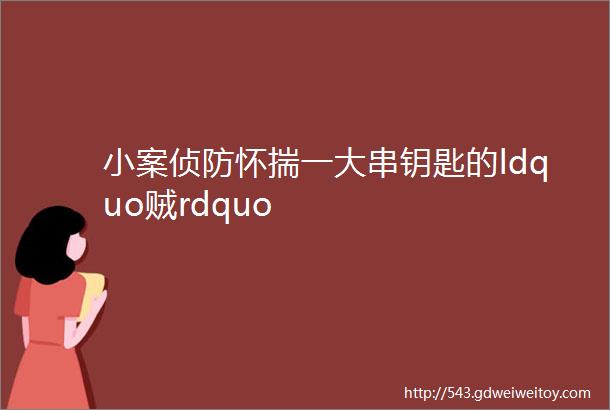 小案侦防怀揣一大串钥匙的ldquo贼rdquo